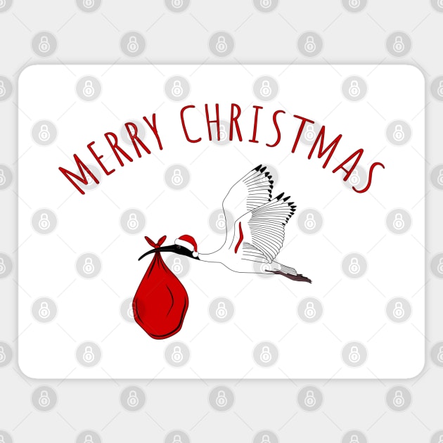 Merry Christmas Bin Chicken Magnet by BinChickenBaby